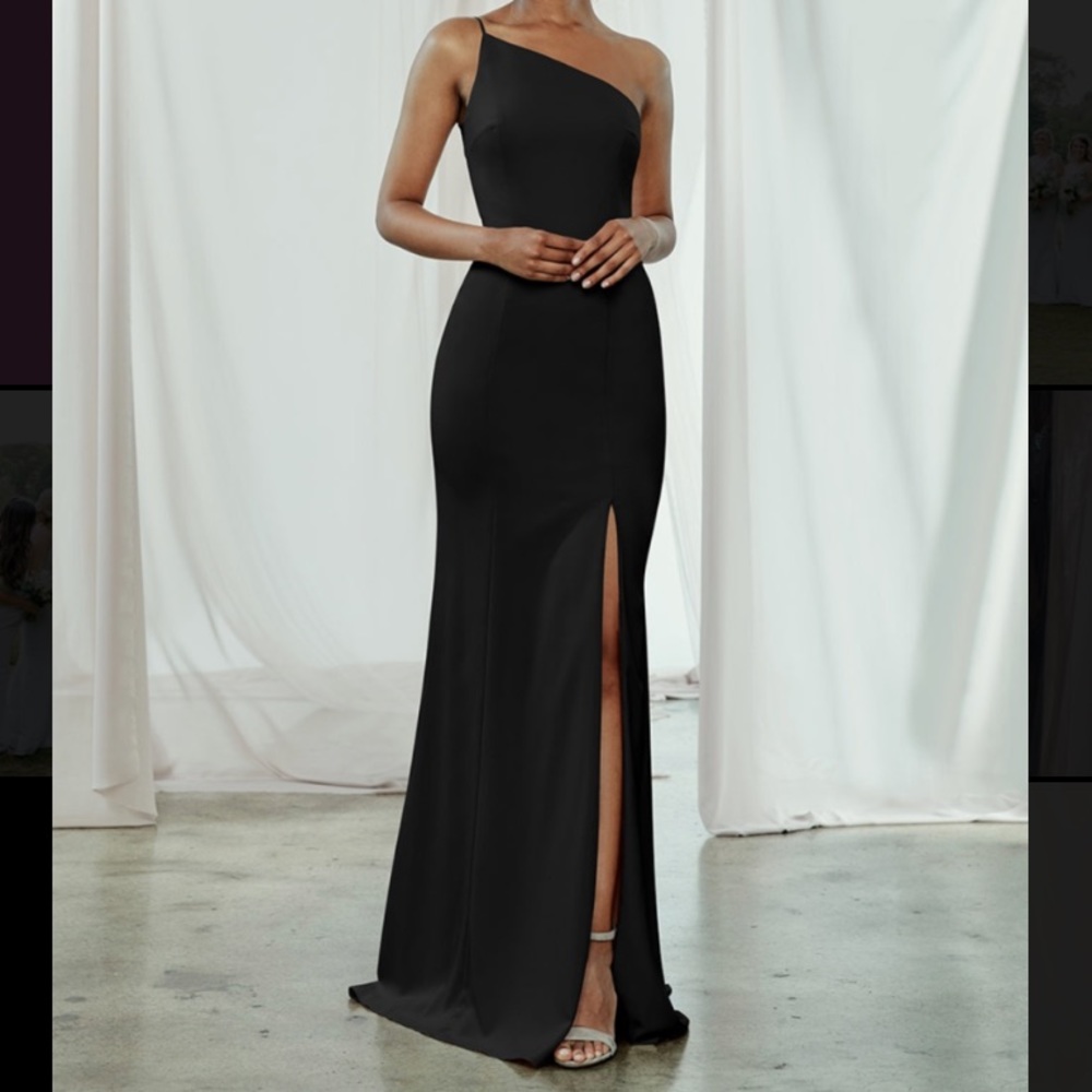 Amsale Sloan (GB067P) in Black Crepe